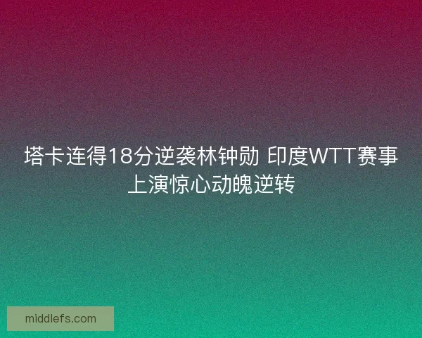 塔卡连得18分逆袭林钟勋 印度WTT赛事上演惊心动魄逆转 塔卡连得18分逆袭林钟勋 印度WTT赛事上演惊心动魄逆转